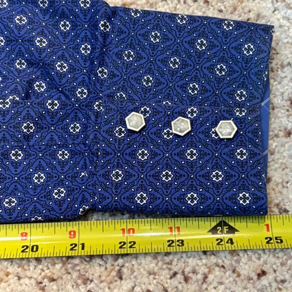 Wrangler George Strait Mens Troubadour Western Shirt Long Sleeve Blue Size Large - Picture 11 of 11